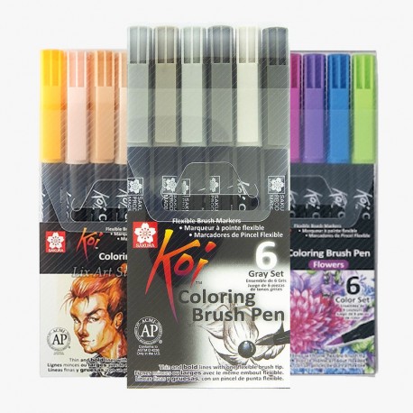 Sets plumones punta pincel acuarelables Koi Coloring Brush