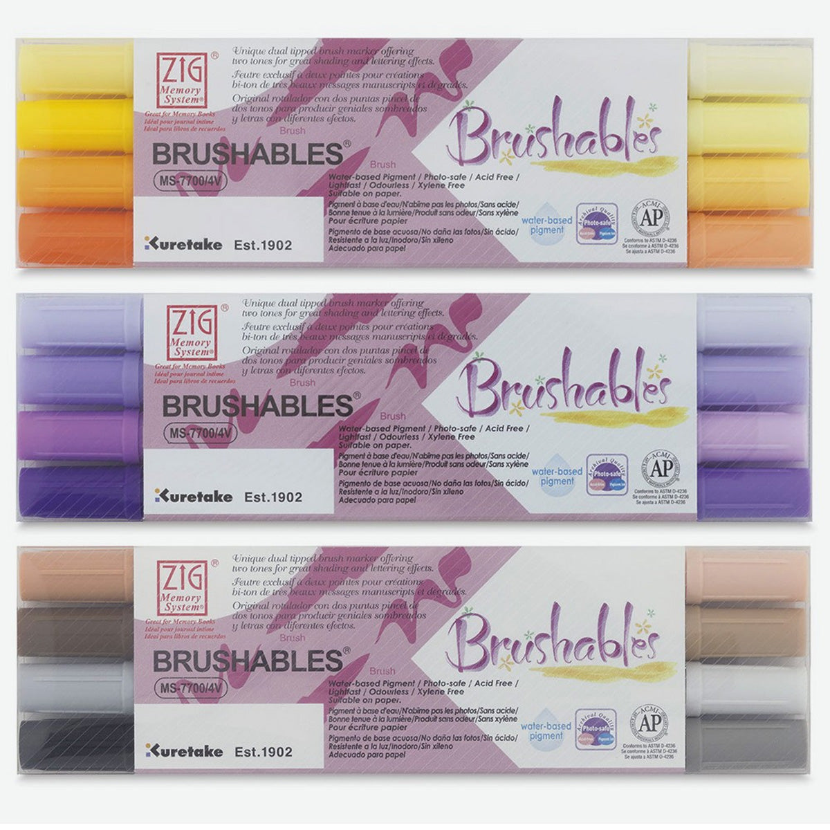 Brushables Set 4 Colores