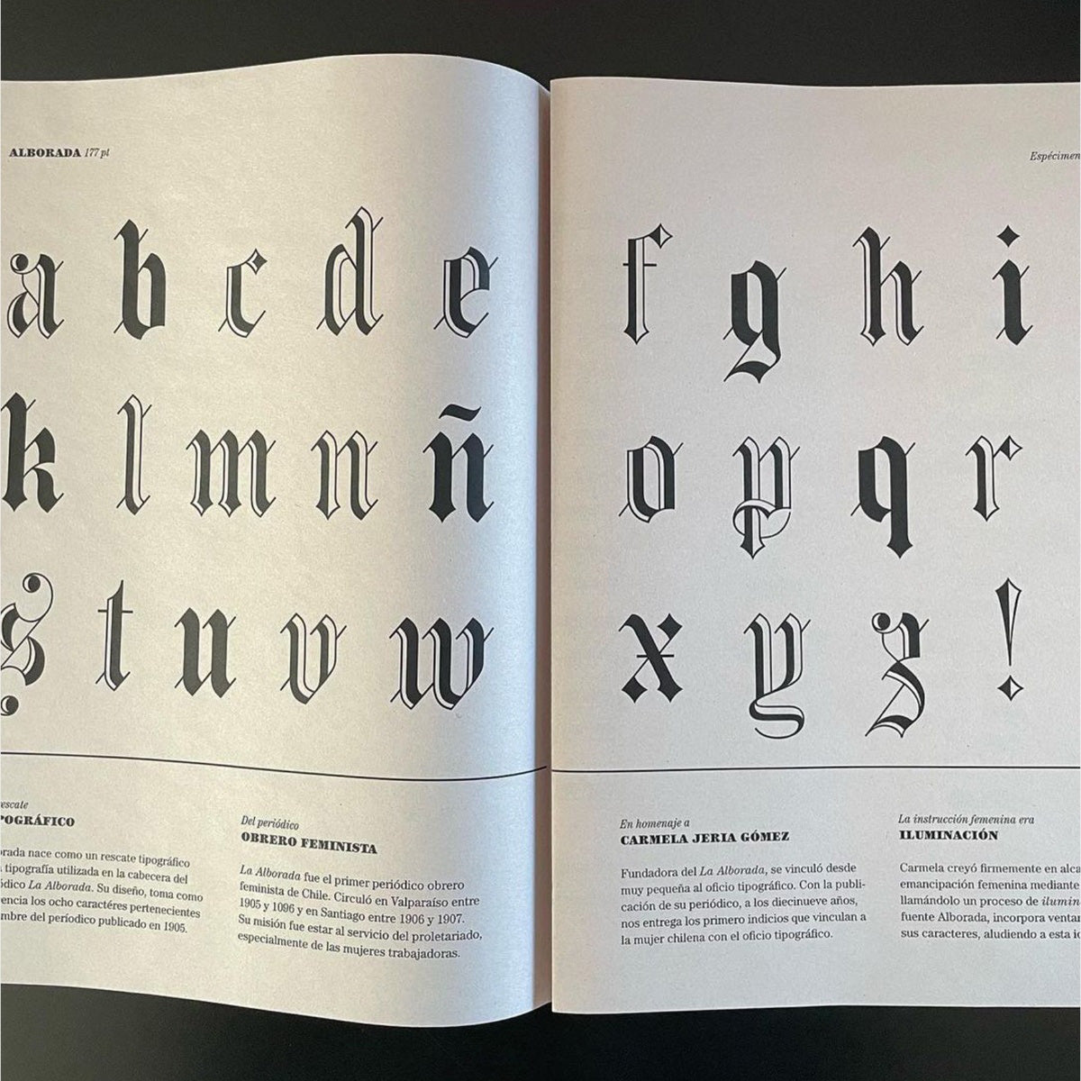 Espécimen Tipográfico Alborada