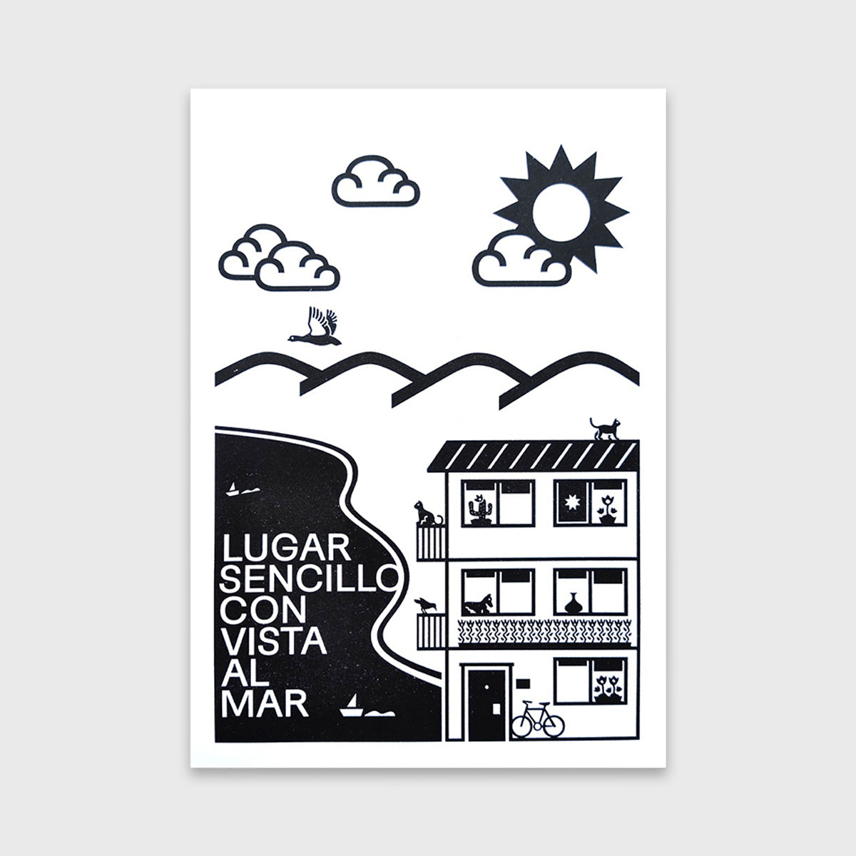 Lugar sencillo mar de día y de noche