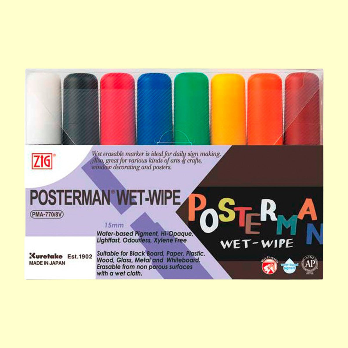 Posterman Wet Wipe 15mm Set x8